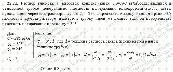 Решение задачи 32.21. Чертов А.Г. Воробьев А.А.